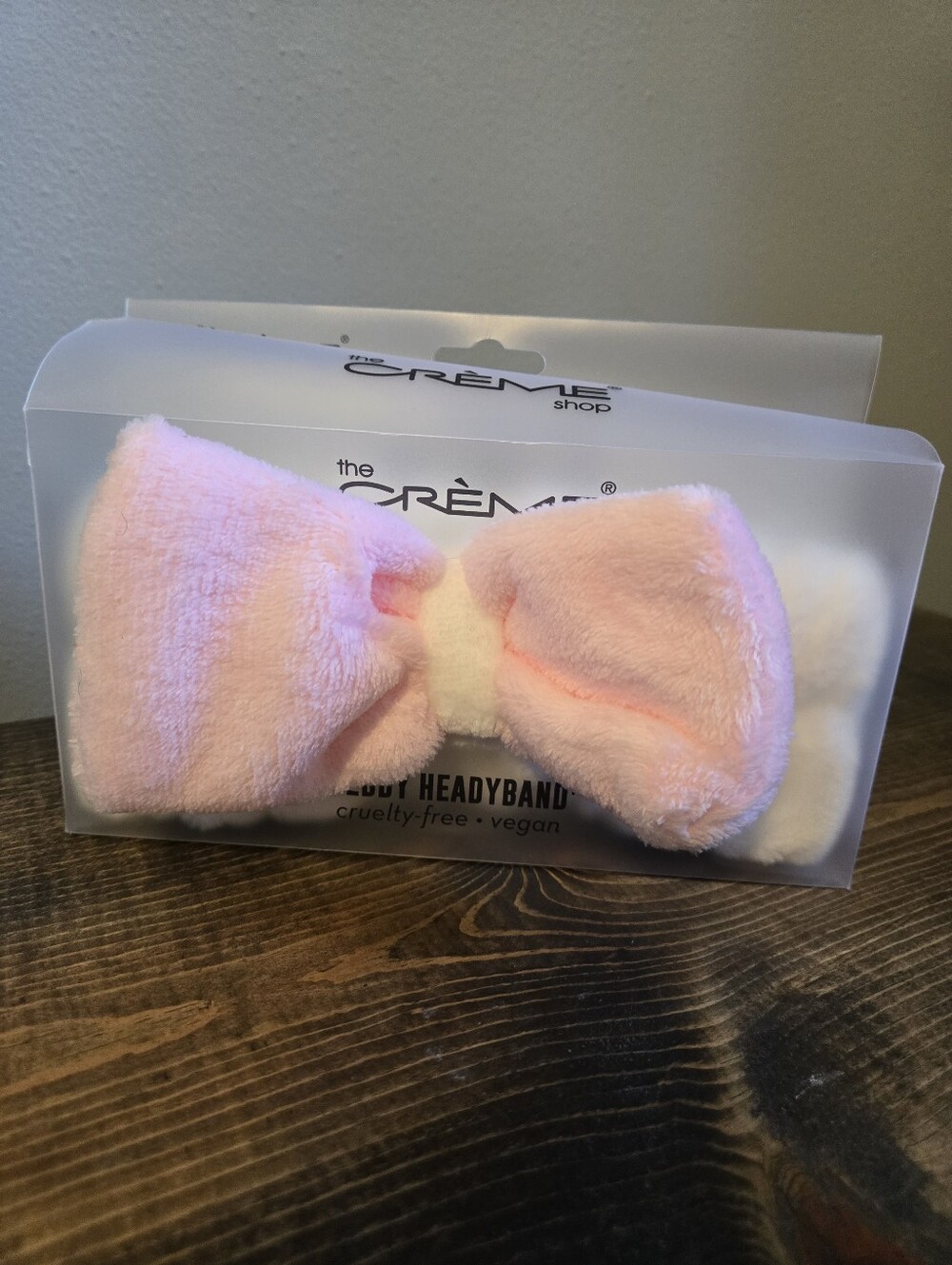 The Creme Shop Plushie Spa Teddy Headband - Pink Bow White Headband